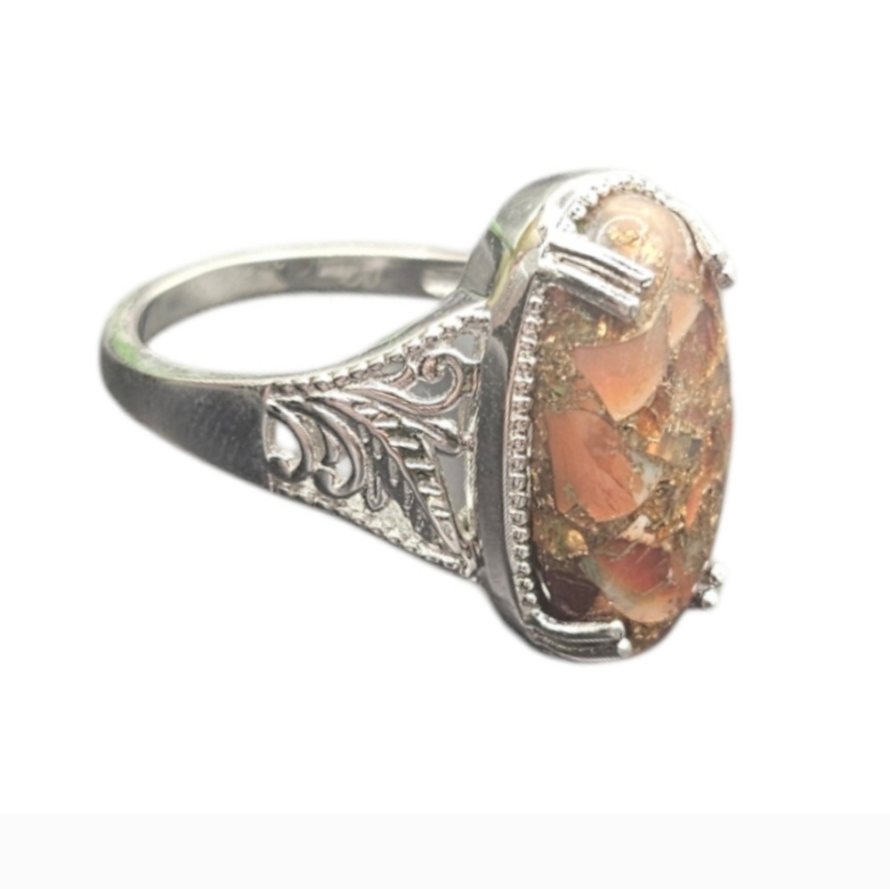 Fire Opal Matrix Ring - Picture 3 of 6